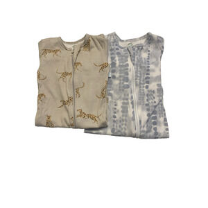 Dreamland Baby Bamboo Sleepers Lot of 2 6-12 Months Zipper Pajamas Unisex